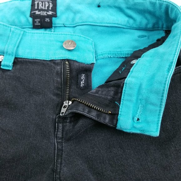 TRIPP NYC | Split Personality Skinny Jeans Blue 25 - Picture 5 of 11